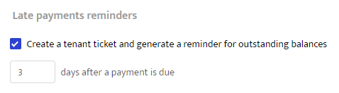 Late payment reminder setting