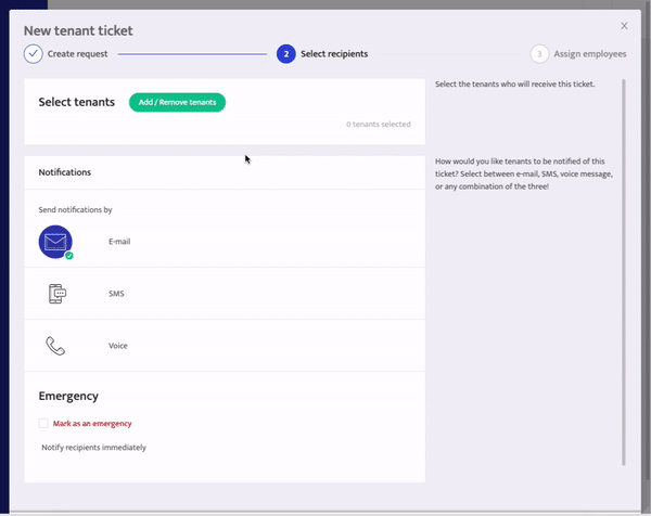 Adding tenants to a ticket