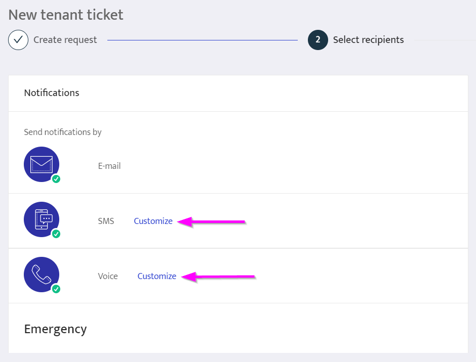 Use customized ticket notifications