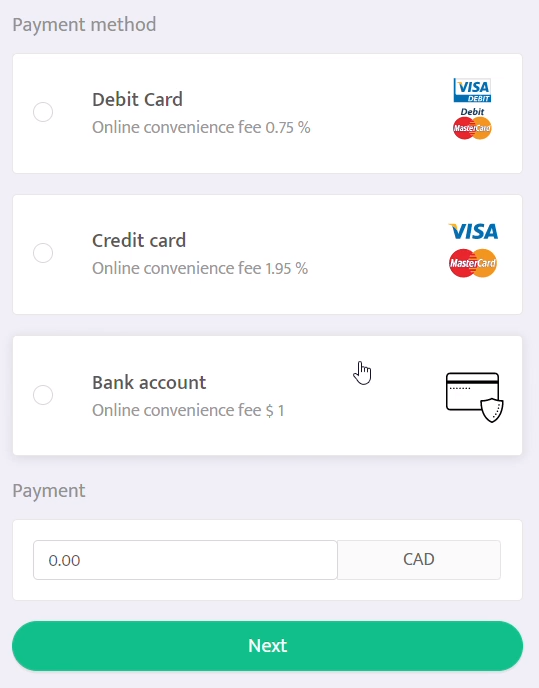 Online payments on the tenant portal