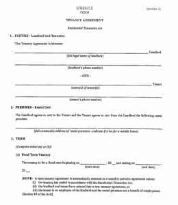 Tenancy Agreement